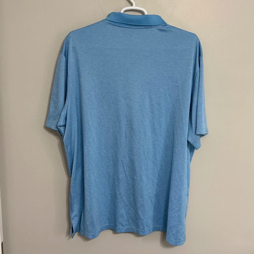 Adidas Mens 3XLT Blue Primegreen Performance Golf Polo Shirt
